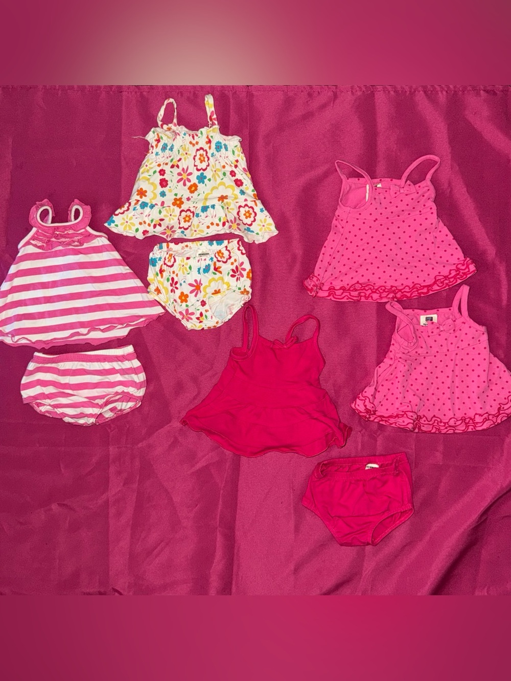 Faded Glory Baby Newborn Matching Tank & Shorts Set BUNDLE / Newborn Bundle